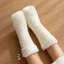 JUNYUE88US Tất Giữ Nhiệt Dày, Tất Sàn Dày Chống Trơn Trượt, Lông Thú Sang Trọng Dễ Thương Dệt Kim Dép Ngủ Tất Nam Nữ