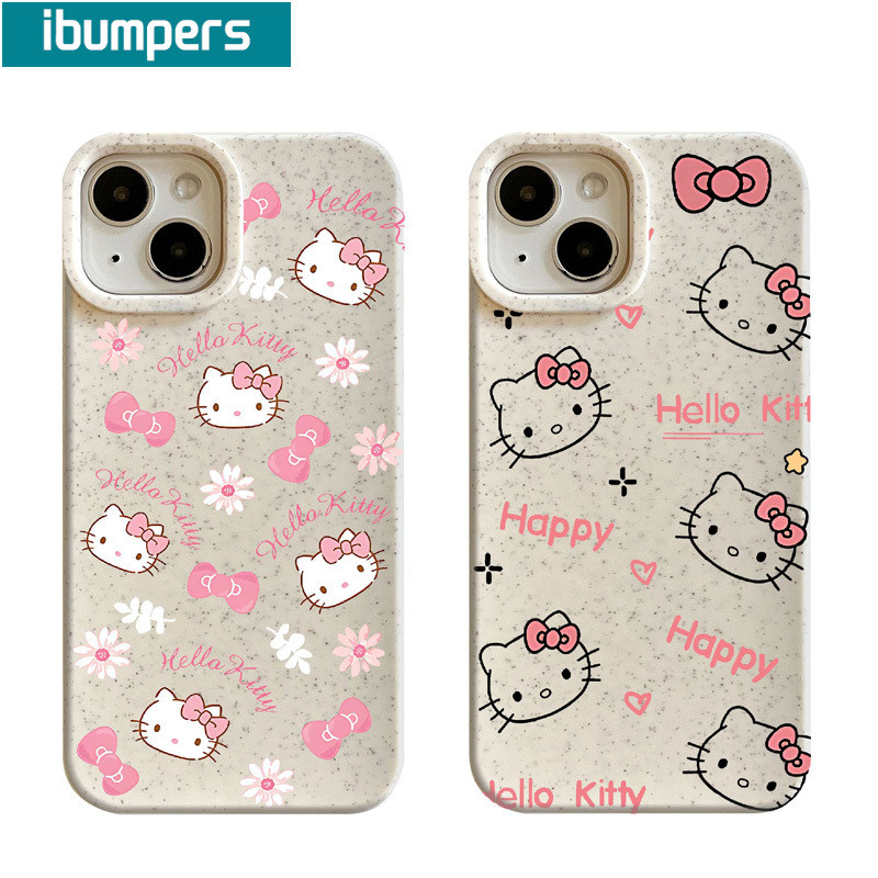 ibumpers Ốp Lưng iPhone Dễ Thương Hello Kitty Màu Trắng Ốp Điện Thoại Dày Dặn Silicon Mềm Chống Sốc Chống Bẩn Cho Iphone 16 15 14 12 13 11 Pro Max IP 7 8 Plus X XS XR