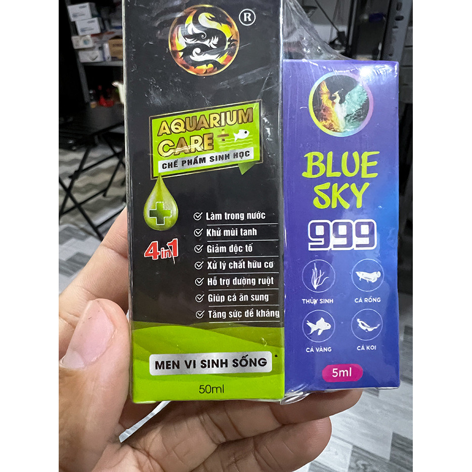 [1 Tặng 1] Blue Sky 999 5ml Tặng Kèm Vi Sinh Aquarium Care 50ml Cho Cá Cảnh