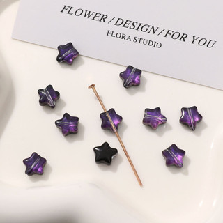 8mm ngôi sao năm cánh hạt thủy tinh Gradient Hạt rời hạt cườm Hoa tai diy Phụ Kiện Đầu phụ kiện mặt Dây Chuyền Nữ bán buôn