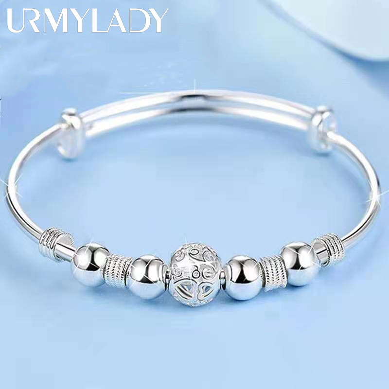 Thương hiệu phổ biến Bạc 925 Charm Hạt may mắn Lắc tay cho nữ vòng tay trang sức thời trang