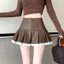Suxi Ngọt Ngào Và Thời Trang Retro Giải Trí Thu Đông Phong Cách Mới Cổ Cao Cấp Nữ Ren Nối Chữ A Váy Ngắn 241012