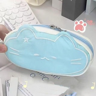 Túi Văn Phòng Phẩm, Túi Đựng Bút Quà Tặng Học Sinh Đa Năng, INS Star Little Cat Canvas Dung Tích Lớn Bút Chì Trường Văn Phòng
