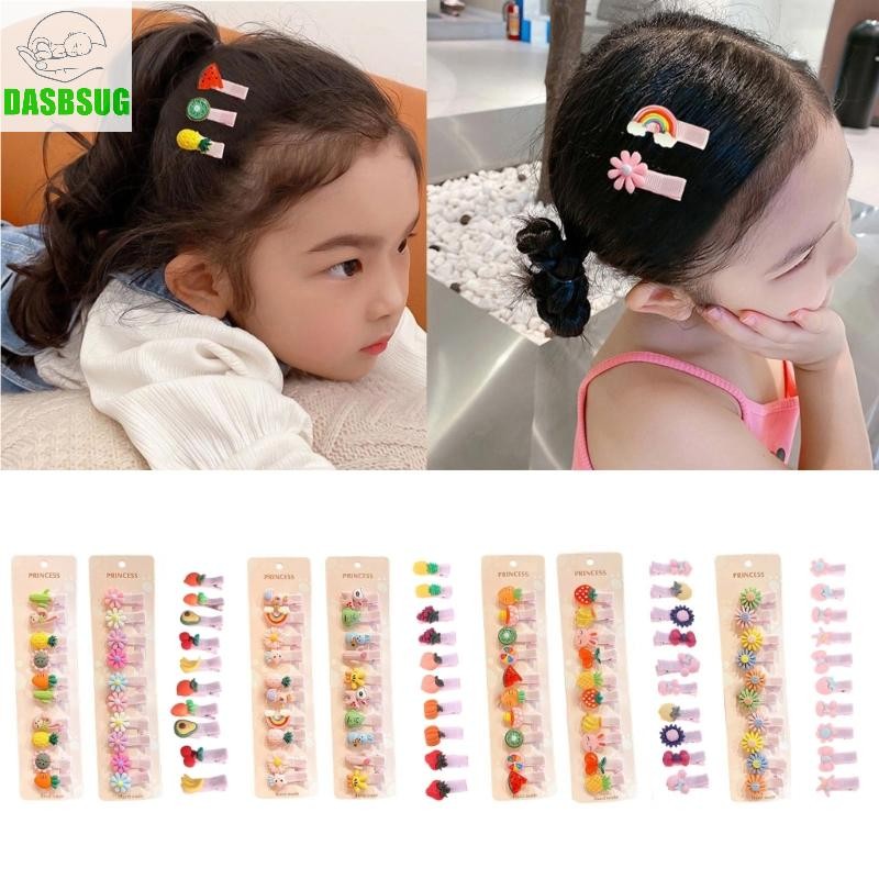 Dasbsug Bé Gái Kẹp Tóc Màu Kẹo Kẹp Tóc Hoạt Hình Mũ Chụp Kẹp Cho Trẻ Em 10 Chiếc