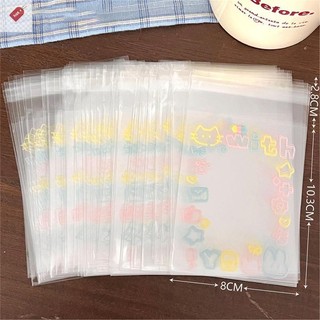 Alik 50 Chiếc Graffiti Mèo Con Túi Tự Dính Thẻ Nhỏ Tự Niêm Phong Túi Bao Bì Thẻ Quà Tặng Túi OPP VN