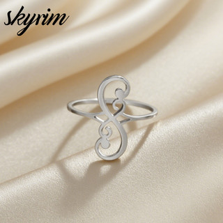 Nhẫn biểu tượng vô hạn bằng thép không gỉ SKYRIM dành cho nam nữ Trang sức thời trang cổ điển Không sơn
