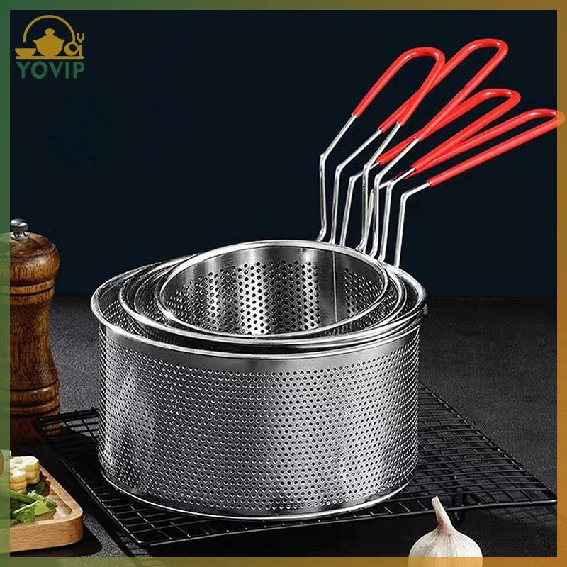 YOVIP Lưới Chiên Inox Nhà Bếp Chiên Giỏ Nấu Ăn Chiên Dầu Chảo Lọc Mì Thìa Sàng VN