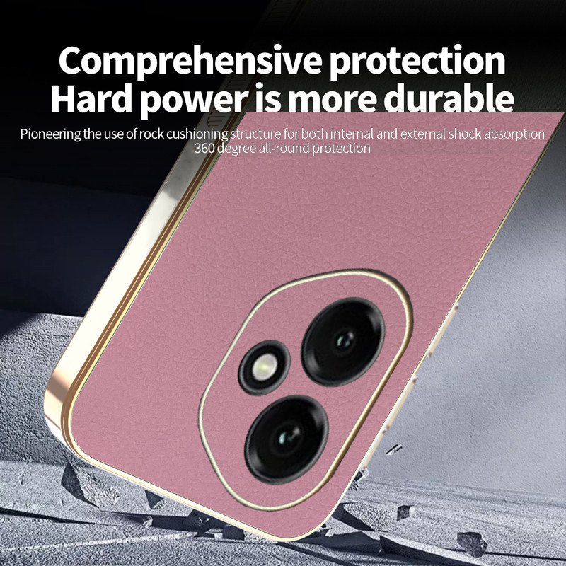 Ốp YJD Cho Honor 400 Pro 400Lite Thanh Lịch Màu Trơn Da Siêu Mỏng Mạ Điện Cạnh Chống Sốc Ốp Lưng Điện Thoại