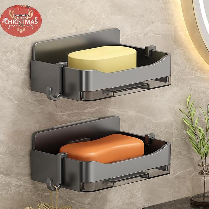 XUAN Phòng Tắm Giá Đỡ Xà Phòng Treo Tường Xà Phòng Xốp Giá Đỡ Người Tổ Chức Thoát Nước Đôi Món Ăn Xà Phòng Phụ Kiện Phòng Tắm VN