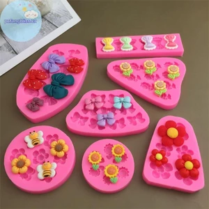 Pufangbliss Hoạt Hình Dễ Thương Hoa Nơ Ong Fondant Khuôn Silicon DIY Cupcake Fondant Bánh Trang Trí Sô Cô La Kẹo Nướng Khuôn VN