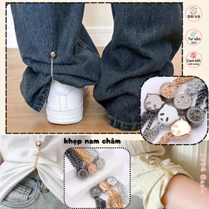 Ghim khóa nút dây nam châm thu ngắn áo lai quần cố định cổ áo tiện lợi