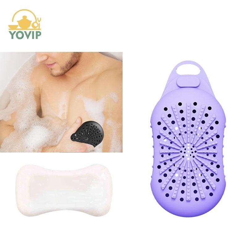 Túi đựng xà phòng silicon YOVIP Túi tiết kiệm có dây để tẩy tế bào chết Tắm chà sàn Massage tắm Thiết kế kết cấu hai mặt Giặt tắm VN