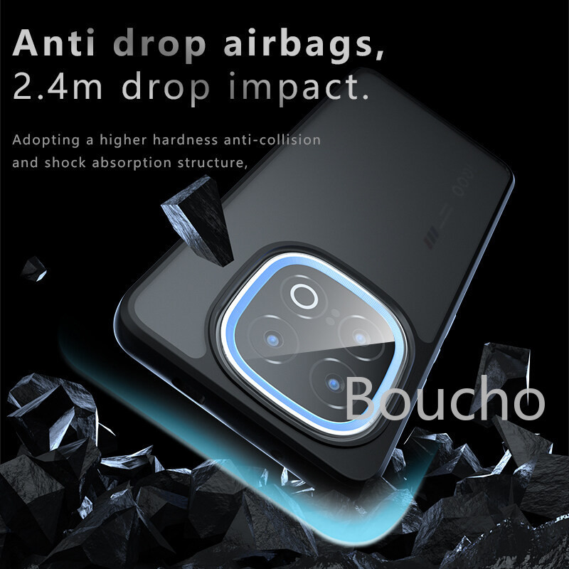 Dành Cho IQOO 13 12 Pro IQOO13 IQOO12 12Po 5G Mờ Trong Suốt Vỏ Điện Thoại Giáp Chống Sốc Chống Vân Tay Mặt Sau Bìa Cứng
