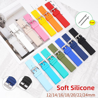Dây đeo đồng hồ silicon chống nước đầy màu sắc 14 / 16 / 18 / 20 / 22 / 24mm Vòng đeo tay đồng hồ cao su phát hành nhanh cho nam nữ Dây đeo đồng hồ thông minh thay thế
