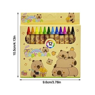 OIWLSAX321 12 Cái Bút Chì, Phim Hoạt Hình Mười Hai Màu Sinh Viên Graffiti Bút, Kawaii Anime Capybara Tranh Bút Văn Phòng Phẩm Quà Tặng