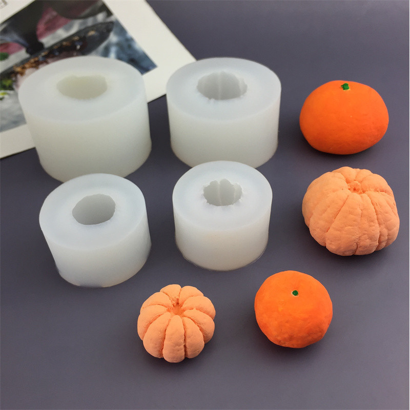 DIY Hình Cam Khuôn Silicon Trái Cây Fondant Chocolate Mousse Trang Trí Bánh Nướng Khuôn Thơm Thạch Cao Khuôn Nến