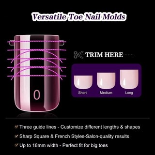 [Vận chuyển nhanh] THEHOMECO 120 đầu giả, Bao phủ toàn bộ khuôn móng chân dạng kép, dạng móng tay Acrylic để mở rộng
