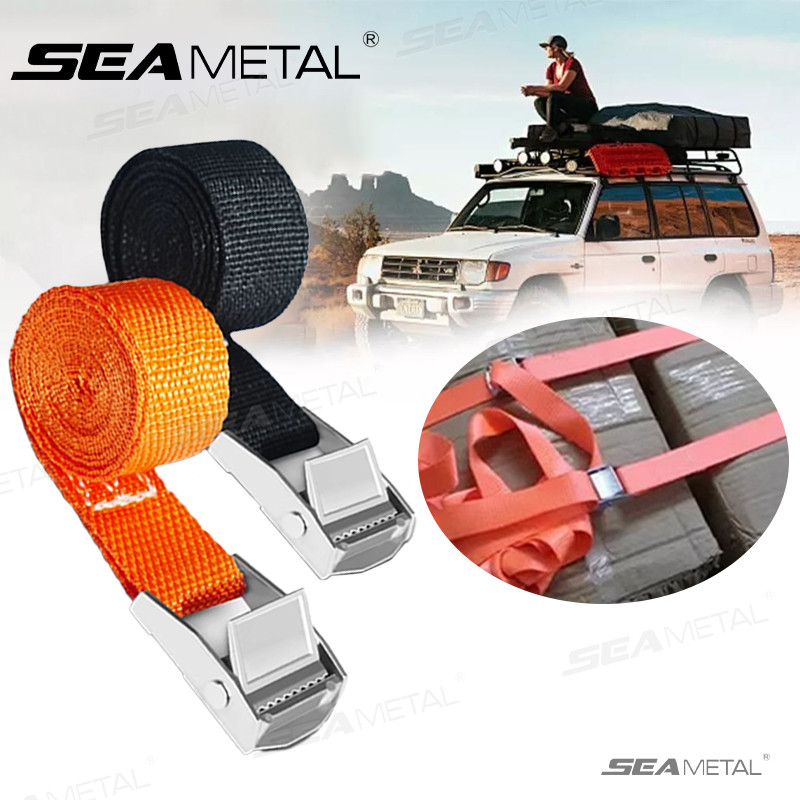 Dây buộc hàng hóa ô tô SEAMETAL 3/4/6m, Khóa kéo, Dây buộc chắc chắn cho xe máy và xe đạp