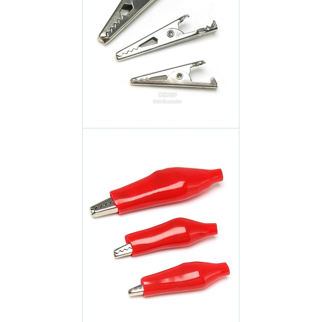 Bộ 10 Kẹp Cá Sấu Cách Điện Cỡ Lớn/Vừa/Nhỏ, Vỏ Chất Lượng Cao, Kẹp Kiểm Tra Điện, Dây Kết Nối