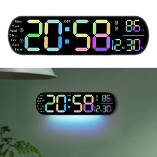 Đồng hồ báo thức kỹ thuật số LOVIVER LED, ngày báo thức, treo tường, độ sáng điều chỉnh, dùng cho phòng ngủ, văn phòng, phòng tập