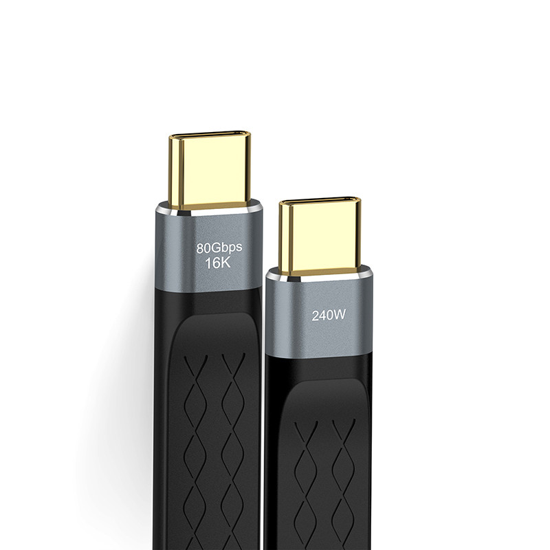 JMT Type C 240W Sạc nhanh Cáp dữ liệu 16K 60Hz tương thích HDMI 80Gbps cho máy tính SSD Cáp truyền điện thoại di động