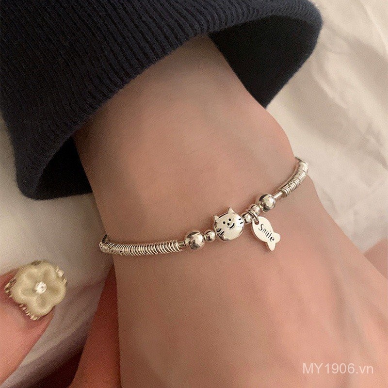 Vòng tay cá mèo nữ phong cách Trung Quốc mới, thời trang đơn giản dễ thương
