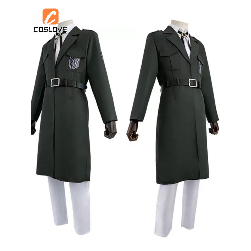 Trọn bộ trang phục cosplay Levi và Eren mùa 4 Attack on Titan - Đồng phục quân đội dài tay