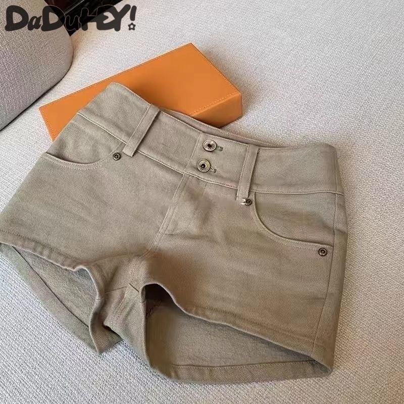 DaDuHEY! Quần Short Jeans Siêu Ôm Eo Thấp Thiết Kế Retro Tôn Dáng Phong Cách Sành Điệu Hot Trend Phong Cách Hàn Quốc