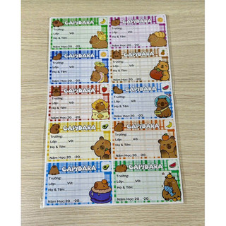 Set Nhãn Vở Họa Tiết Hoạt Hình - Nhãn Dán Sách Vở Dễ Thương