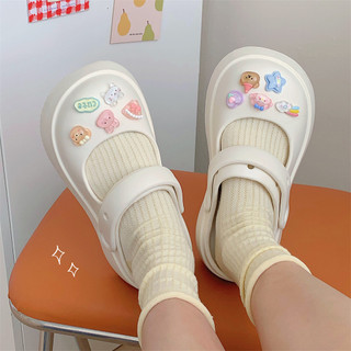 Xixitiao Giải Trí Ngoài Trời Đế Mềm Mặc Bên Ngoài Baotou Hoạt Hình Dễ Thương Gấu Đi Biển Dép Nữ