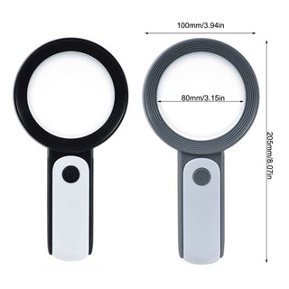 Kính lúp cầm tay JOY Kính lúp 30X 18 đèn LED Chiếu sáng có thể điều chỉnh 3 chế độ dành cho người cao tuổi Kiểm tra đọc sách Jewe