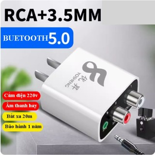Bộ Thu Bluetooth 5.0 Cao Cấp Cho Loa Amply Âm Thanh Stereo Kết Nối Ổn Định Kèm Dây AV 3.5mm