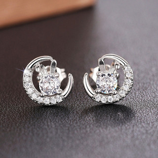 Bông tai zircon bạc S925 đơn giản, thời trang - quà tặng đẹp