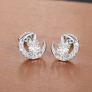 Bông tai zircon bạc S925 đơn giản, thời trang - quà tặng đẹp
