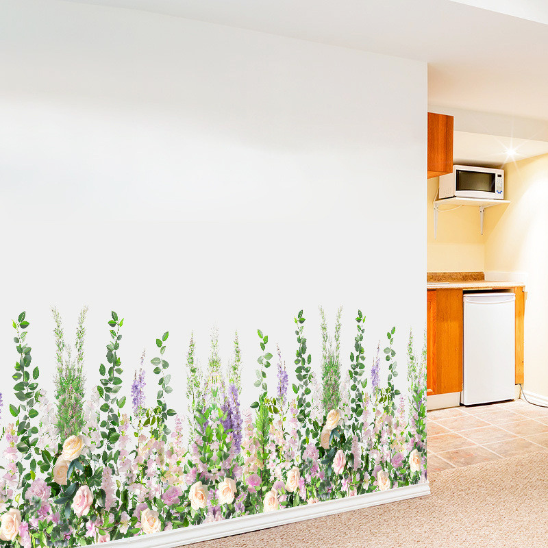 WY6033 Hoa Thực Vật Đơn Giản Dán Tường Tường Dây Eo Nền Trang Trí Tường Miếng Dán Tự Dính Phòng Tắm Ngói Kính