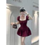 ĐẦM KAKI THÔ TAY PHỒNG NÚT BỌC TÙNG FORM BÍ