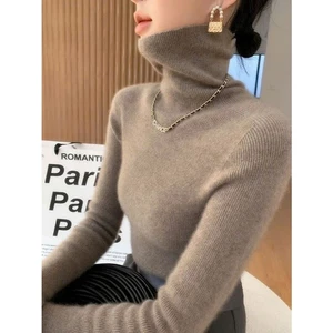 Áo len thu đông giữ nhiệt thiết kế basic dáng cổ cao ôm body dành cho nữ chất liệu len co giãn mềm mại XIMIMI SP360
