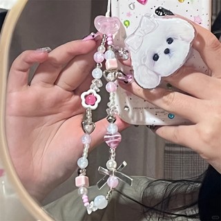 Y2K Trái Tim Tình Yêu Màu Hồng Tình Yêu Thời Trang Nơ CCD Dây Đeo Camera DIY Hạt Điện Thoại Dây Treo Dây Đeo Điện Thoại Phụ Kiện