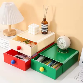 [3-5 Ngày Đến] Hộp Bảo Quản Màu Dopamine Hộp Đựng Nhựa Cho Ngăn Kéo / Bàn Làm Việc, Hộp Đựng Mỹ Phẩm & Trang Sức Đa Năng, Thiết Kế Nhỏ Gọn 1 / 2 / 3 Gói