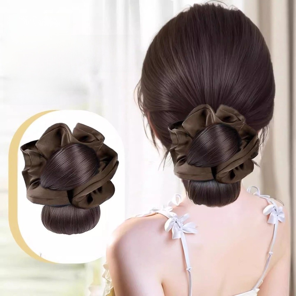 GOODH - Kẹp Tóc Bun Lông Tổng Hợp, Màu Nâu Cho Tóc Nữ