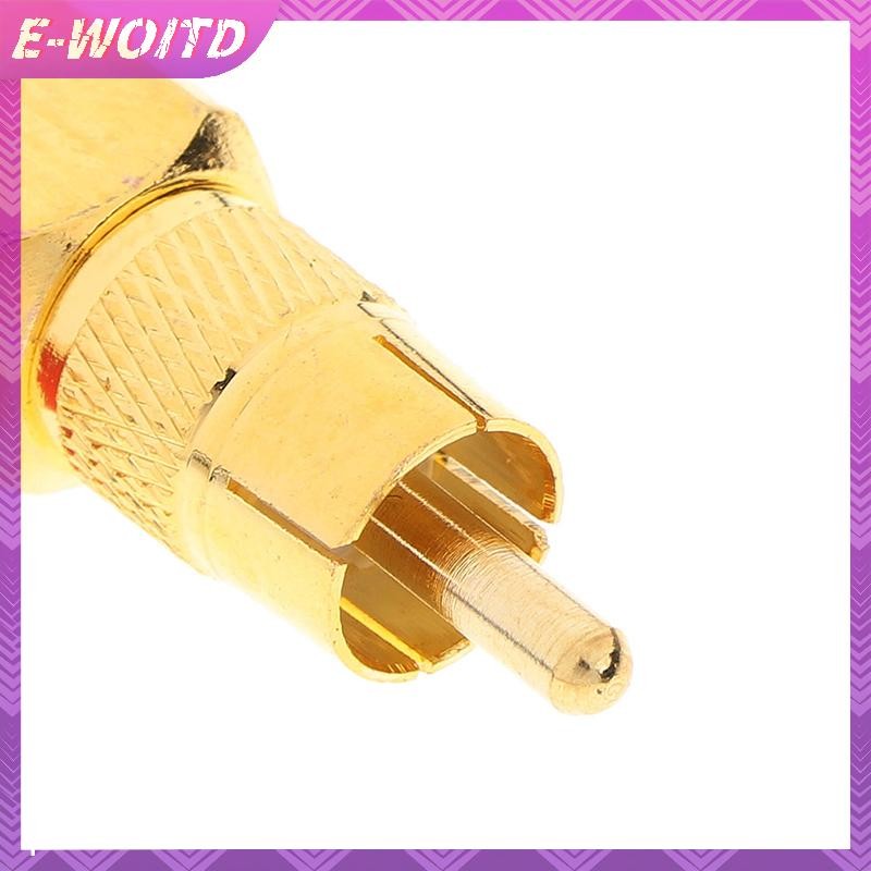 E-woitd 1 Chiếc Mạ Vàng 1 Nam Đến 2 Nữ RCA Bộ Chia Đồng Adapter AV Video Audio HNVN