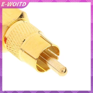 E-woitd 1 Chiếc Mạ Vàng 1 Nam Đến 2 Nữ RCA Bộ Chia Đồng Adapter AV Video Audio HNVN