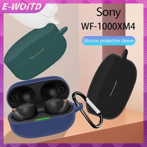 E-woitd Vỏ Silicon Mềm Cho WF-1000XM4 Vỏ Tai Nghe Bảo Vệ Hộp Sạc Vỏ Tai Nghe Không Dây Vỏ Bảo Vệ Có Móc HNVN