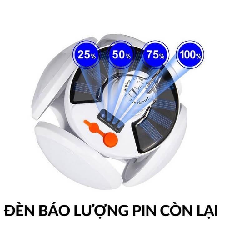 Bóng Đèn tích Điện 4 cánh sạc tích Điện năng lượng mặt trời , 5 chế độ sáng Đèn chiếu sáng trên bàn ngoài trời BB -383