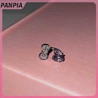 PANPIA-Cute Nơ Trái Tim Xương Tai Móng Tay Thời Trang Tinh Tế Bông Tai Dành Cho Nữ Cô Gái Ngọt Ngào Đa Năng Bông Tai Trang Sức Phụ Kiện Quà Tặng