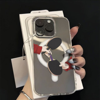 Ốp điện thoại vợt bóng bàn Shatou cho iPhone16 15 14 11 13 12 X XS Pro Max XR Mini Xr 7 8 Plus Vỏ bảo vệ từ tính chống sốc trong suốt không màu vàng