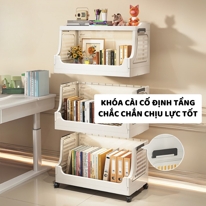 Giá Kệ Đựng Sách ENODA HOME, Tủ Kệ Đựng Tài Liệu Văn Phòng Lắp Ráp Đơn Giản Có Bánh Xe Di Chuyển Tiện Lợi TUN052