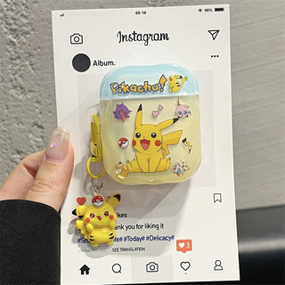 Ống hút rơm Pikachu cho AirPods 1 / 2 3 Pro Pro Pro2 Airpods4 Vỏ tai nghe Vỏ bảo vệ Bluetooth không dây AirPods Pro 3 4 Vỏ bảo vệ tai nghe