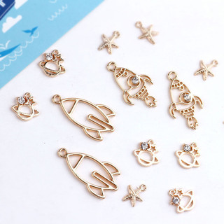 Tự làm phụ kiện trang sức hợp kim Hàn Quốc với kim cương tên lửa - bông tai và mặt dây chuyền
