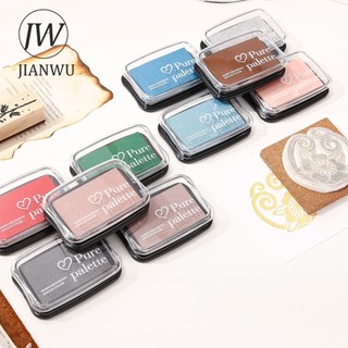 Jianwu 20 Màu Lớn Mực Pad Dụng Cụ Lập Kế Hoạch Dầu Silicon Tem Chất Liệu Lõm Eo Màu Mực Pad Sáng Tạo DIY Tạp Chí Văn Phòng Phẩm